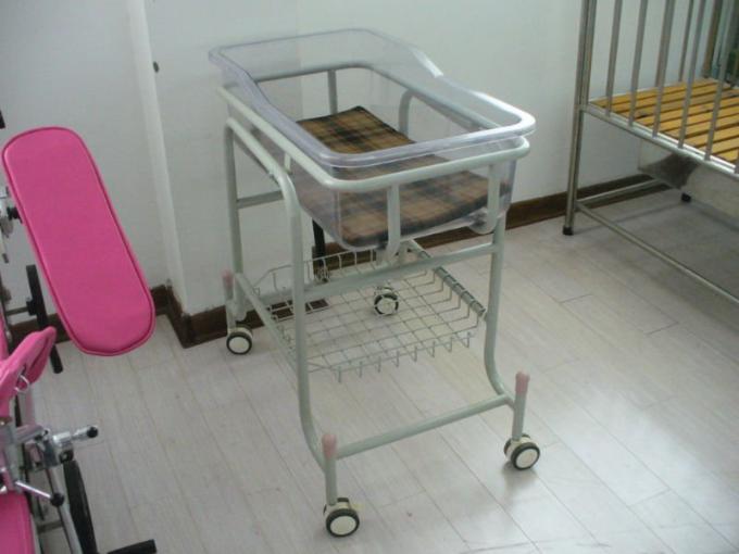 Pediatric Hospital Baby Bed For Infant , Hospital Baby Cot With Four Wheels