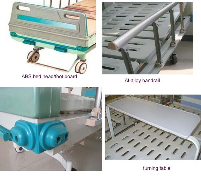 Adjustable 2 Crank Patient Bed Medical Hospital Beds With Bumper (ALSM229)