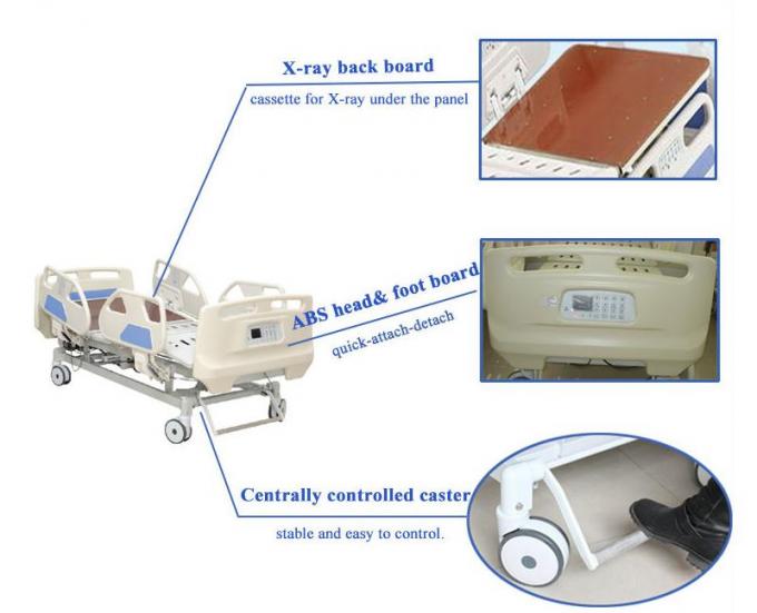 Luxuary Hospital Electric Beds, ABS E Type Guardrail ICU Bed With xRay Function (ALSE515)