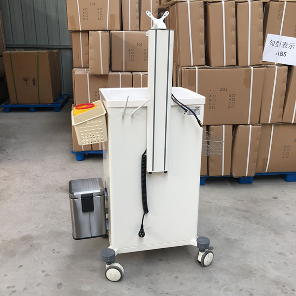 Height Adjustable SelfPowered Medical Trolley Upscale Medical Laptop