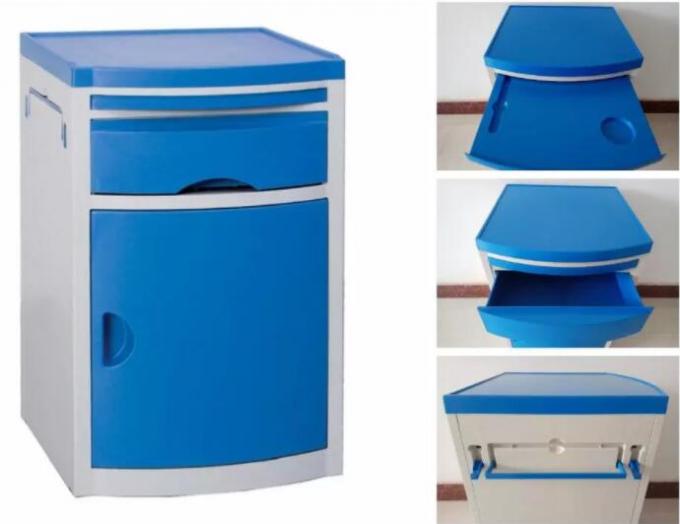Plastic Hospital Bedside With Wheels , Detachable Locker