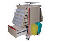 Medicine Cart Hospital Trolley Double Side Tray Drawers Multi-Layer