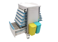 Hospital Usage Medicine Trolley Cart Doule Side Drawers Plastic Rubber