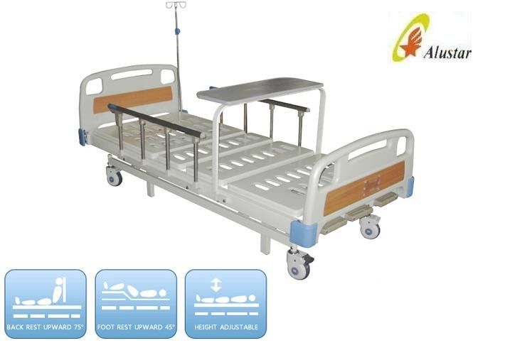 Aluminum Guardrail Hospital Furniture Medical Hospital Beds Manual 3 Crank Bed (ALS-M310)