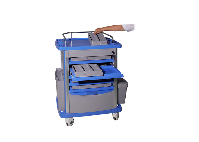 Movable Drug And Distribution Medical Trolley Cart , Medical Carts On