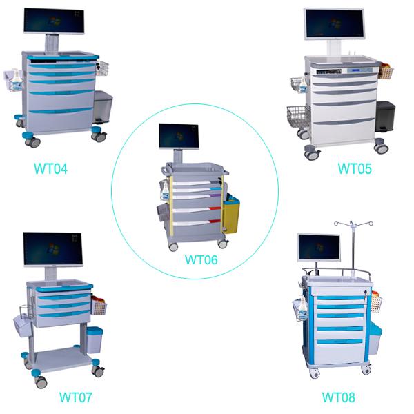 Medical Computer Cart Mobile Medical Carts On Wheels Laptop Dressing ...