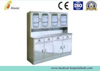 Hospital Stainless Steel Bedside Table Cabinet With Adjusted Shelves ( ALS - CA008 )