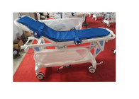 Height Adjustable Stretcher Trolley Equipped With Safety Belts And Rubber Wheels