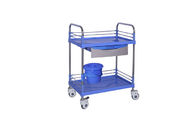 2 Layers Portable Medical Trolley On Wheels With Drawer For Hospital Use