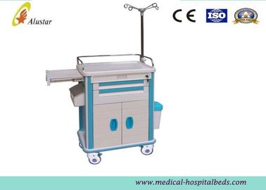 Hospital Crash Cart With Drawer IV Pole Medical Trolley / Emergency Cart (ALS-MT119B)