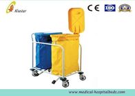 Double Baskets Medical Trolley Hospital Metal Laundry Cart , Dressing trolley (Als-MT15b)