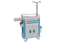 Hospital Crash Cart With Drawer IV Pole Medical Trolley / Emergency Cart (ALS-MT119B)