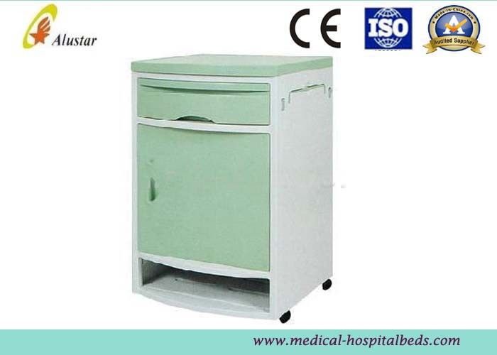 Green ABS Hospital Type Bedside Table Medical Locker With Towel Stand ( ALS - CB107)