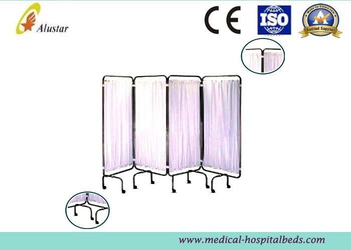 4 Folding Steel Frame Hospital Privacy Screens Medical Pvc Bed Screen For Patients (ALS-WS08)