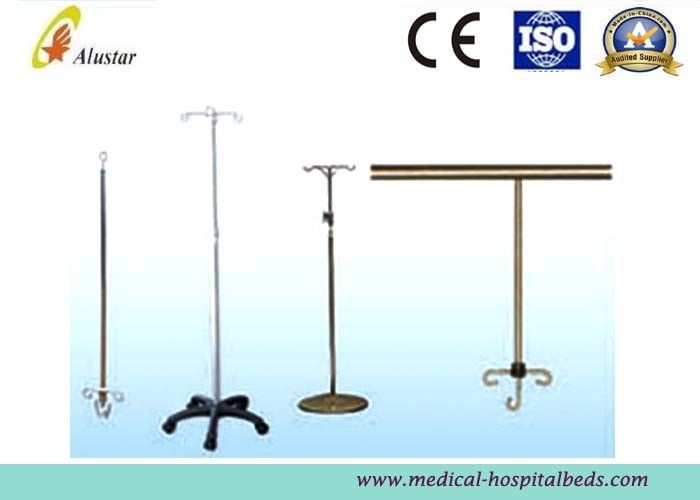 Hospital Bed Accessories Adjustable Hight Stainless Steel I.V. Stand With Plastic Base (ALS-A011)