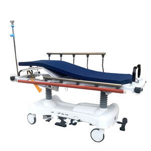 Aluminum Stretcher PP Trolley With IV Pole And Oxygen Tank Holder