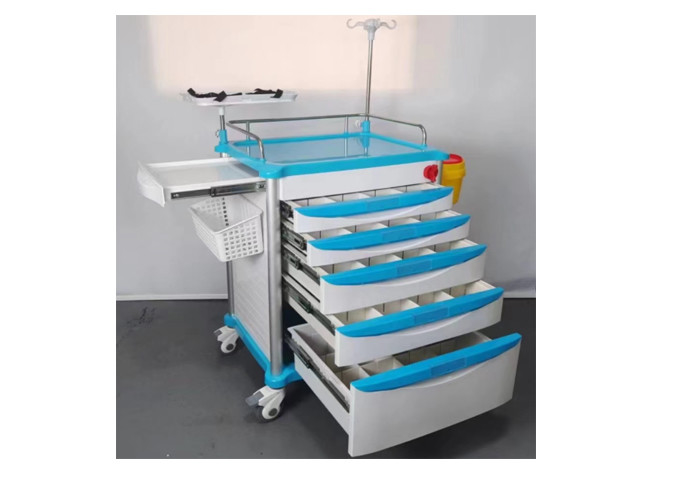 Foldable 150kg Patient Monitor Trolley With 4 Wheels