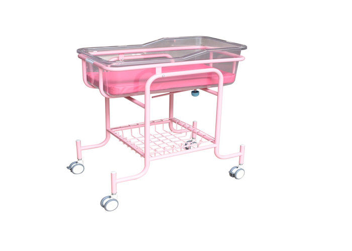 Baby Hospital Bed With 4 Locking Wheels Metal Material