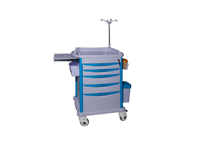 Emergency Resuscitation Medical Trolley Cart , Simple Clinical Trolley