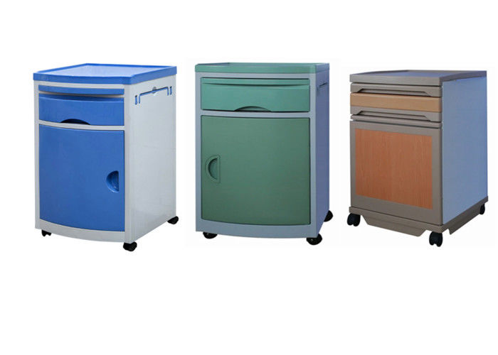 Plastic Hospital Bedside Cabinet With Wheels , Detachable Locker Bedside Cabinet